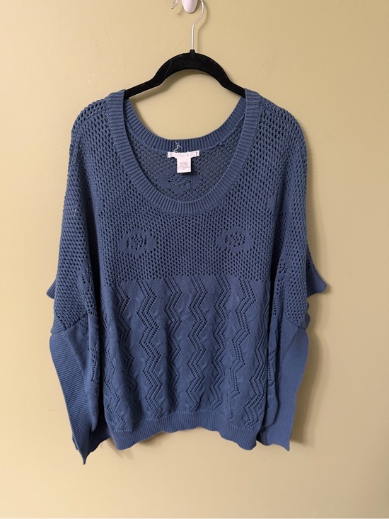 Willow & Clay Sweaters - Willow and Clay Crochet Style Sweater Shawl Cover Up Sz Large Batwing Sleeve